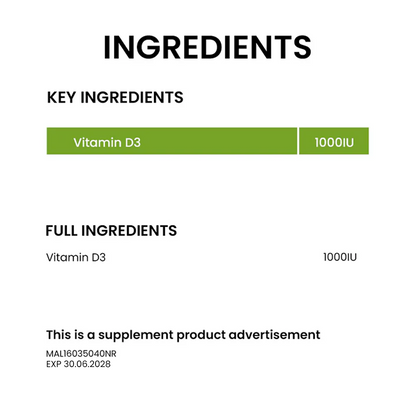 BiO-LiFE Vita D3 1000 [ 2 x 60 tablets ]