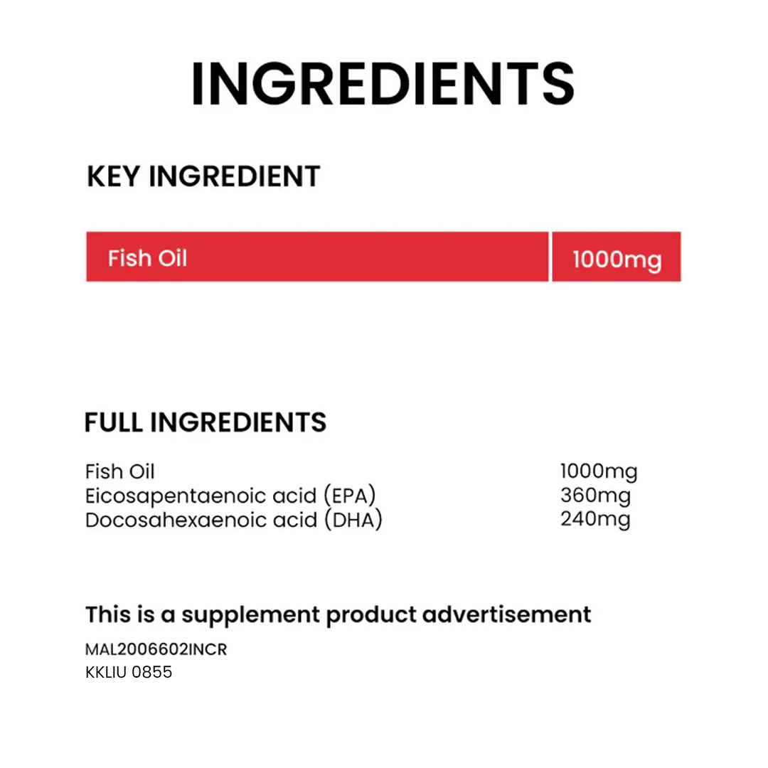 BiO-LiFE Maxx Fish Oil 1000mg [Double Strength Omega-3 EPA & DHA]