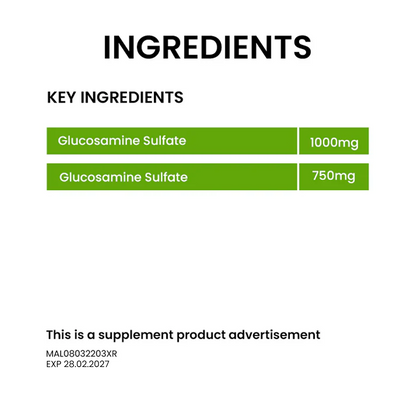 BiO-LiFE Glucosamine 750mg [ 3 x 100 tablets ]