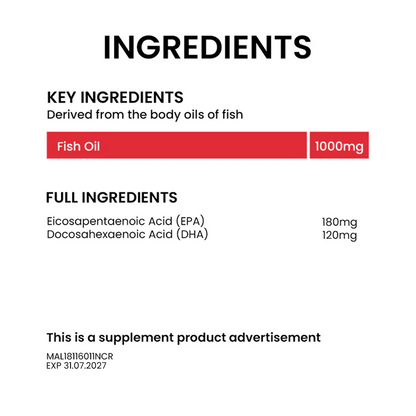 BiO-LiFE Omega-3 Fish Oil 1000mg [ 30 capsules ]