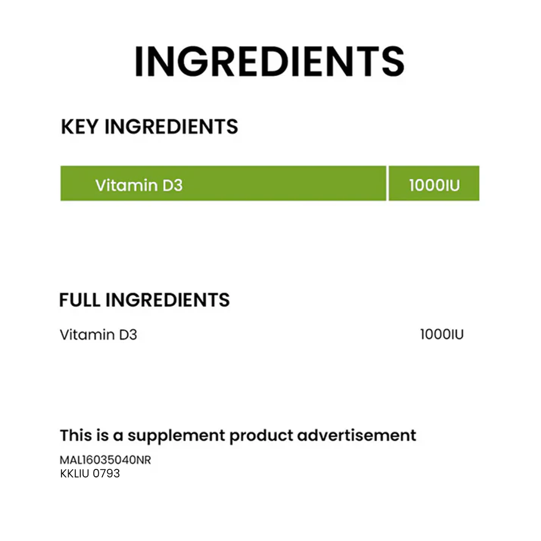 BiO-LiFE Vita D3 1000 2 x 60 tablets (EXPIRY DATE JUN 2028)
