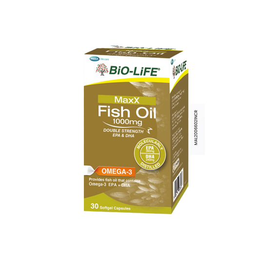 BiO-LiFE Maxx Fish Oil 1000mg (Double Strength Omega-3 EPA & DHA) [ 30 capsules ]