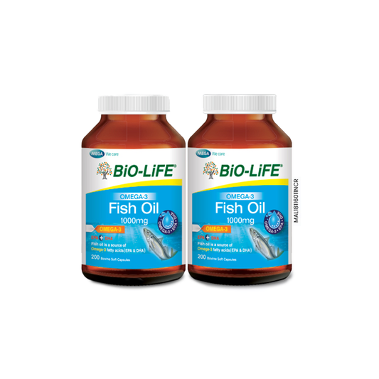 BiO-LiFE Omega-3 Fish Oil 1000mg [ 2 x 200 capsules ]