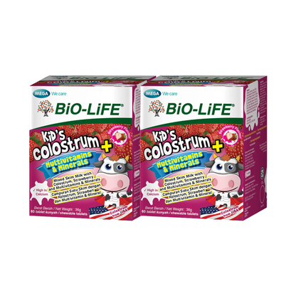 BiO-LiFE Kid’s Colostrum + Multivitamins & Minerals 2 x 60 chewable tablets (EXPIRY DATE MAY 2026)