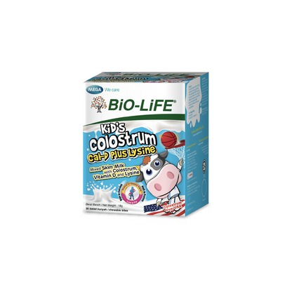 BiO-LiFE Kid’s Colostrum Cal-D Plus Lysine 30 chewable tablets (EXPIRY DATE JUL 2027)