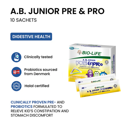 BiO-LiFE A.B. Junior Pre & Pro 10 sachets (EXPIRY DATE JUL 2027)