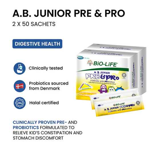 BiO-LiFE A.B. Junior Pre & Pro  2 x 50 sachets (EXPIRY DATE AUG 2027)