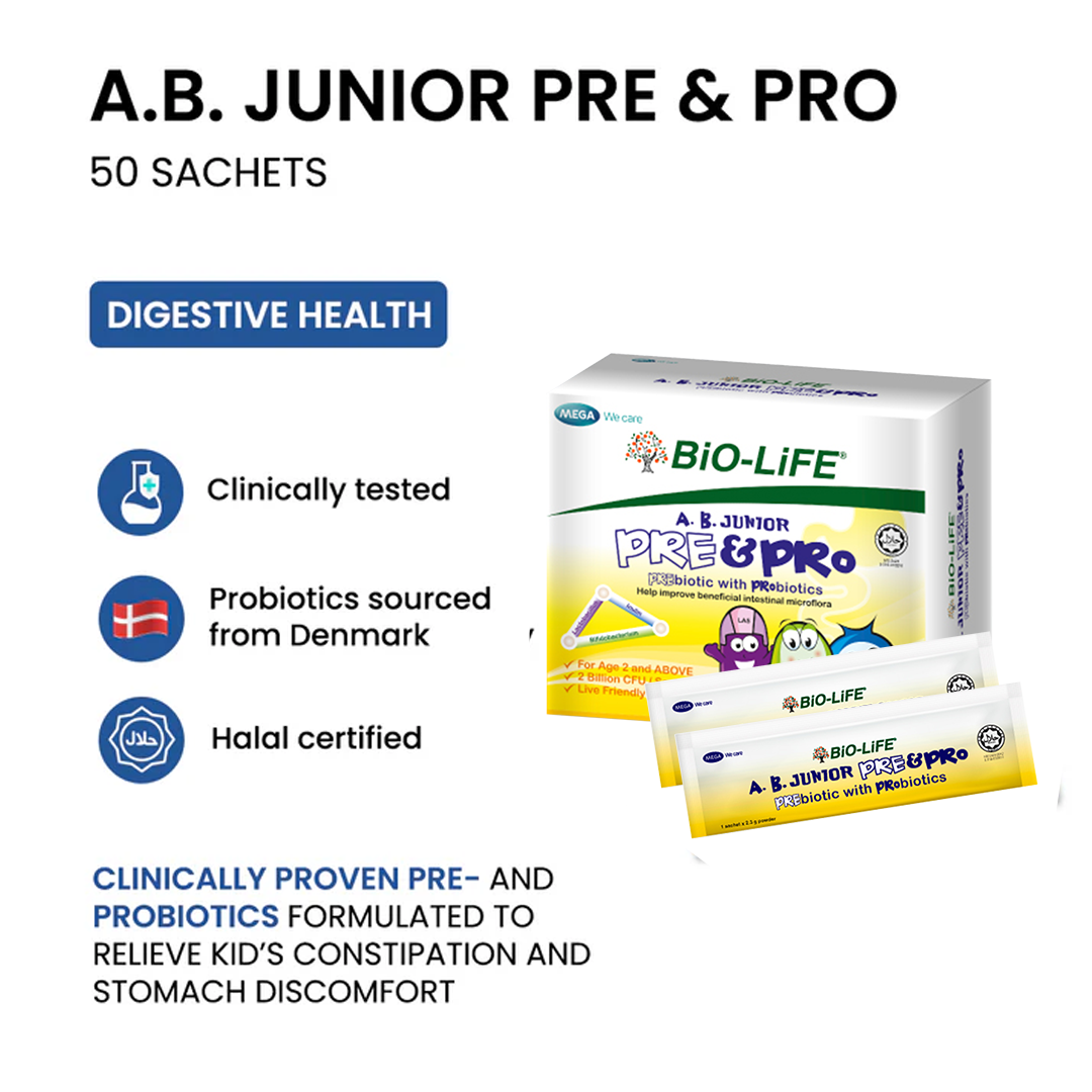 BiO-LiFE A.B. Junior Pre & Pro 50 sachets (EXPIRY DATE JUL 2027)
