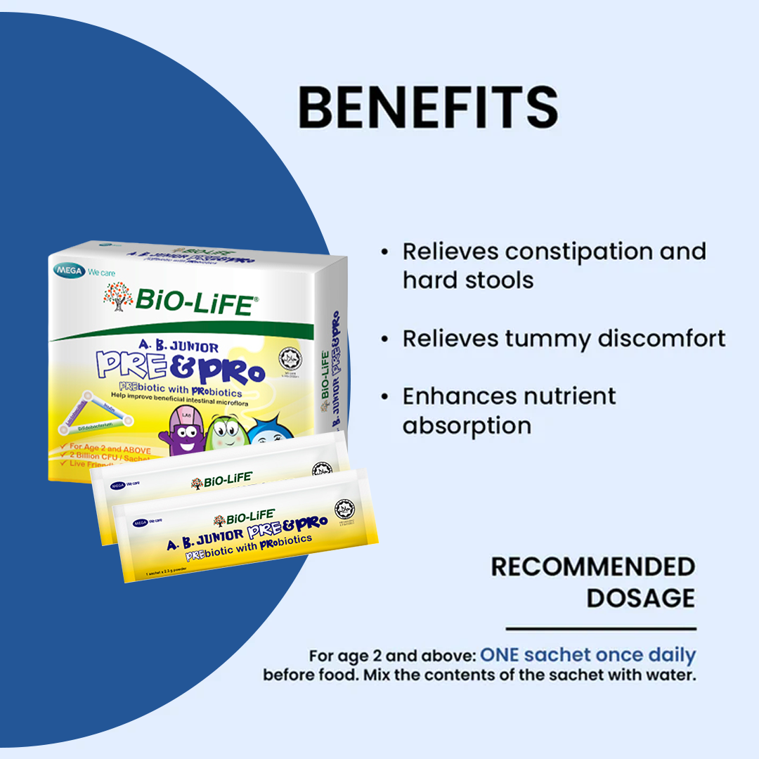 BiO-LiFE A.B. Junior Pre & Pro 50 sachets (EXPIRY DATE JUL 2027)