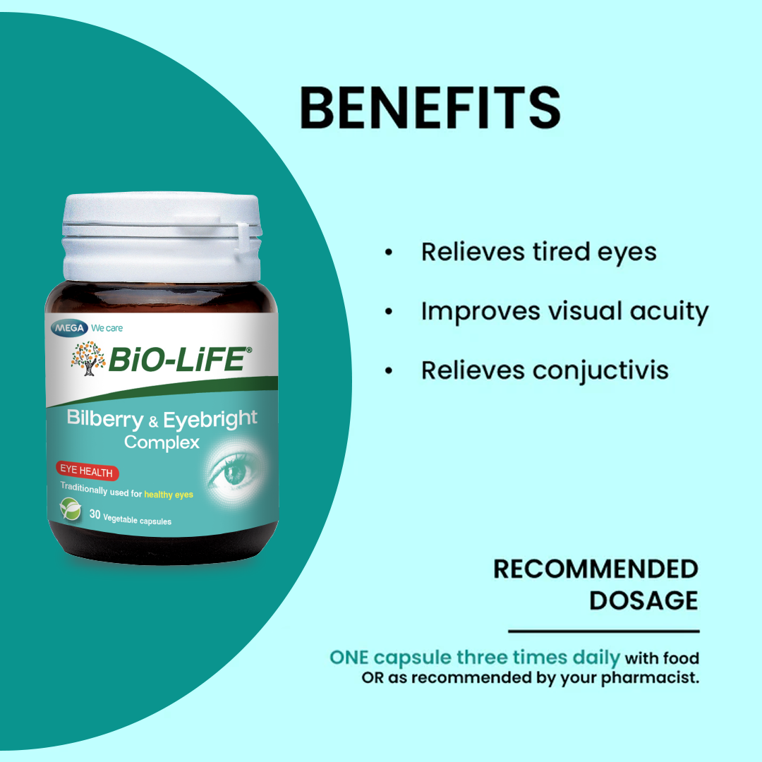 BiO-LiFE Bilberry & Eyebright Complex 30 capsules (EXPIRY DATE MAY 2028)