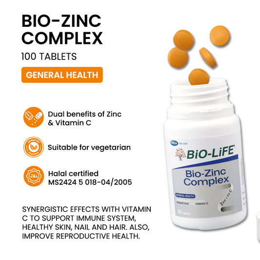BiO-LiFE Bio-Zinc Complex [ 100 tablets ]