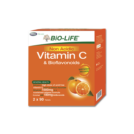 BiO-LiFE Non-Acidic Vitamin C & Bioflavonoids [ 2 x 90 tablets ]