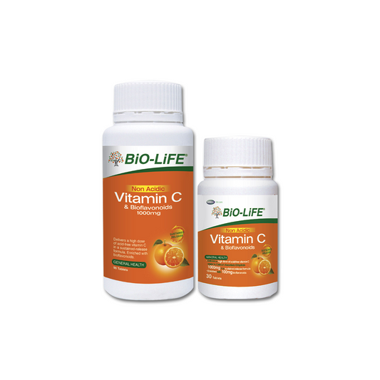 BiO-LiFE Non-Acidic Vitamin C & Bioflavonoids [ 90 tablets + 30 tablets ]