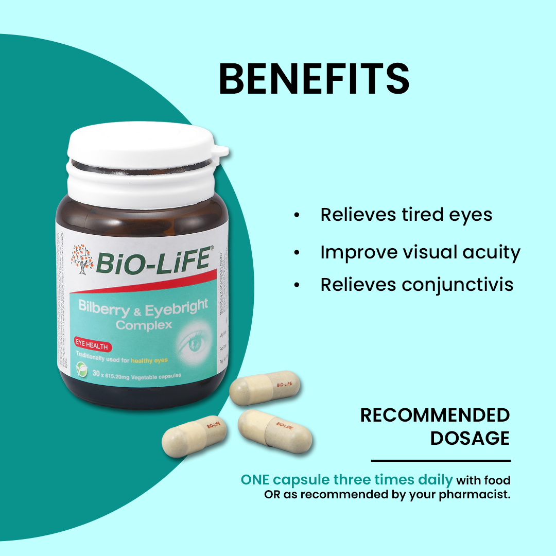 BiO-LiFE Bilberry & Eyebright Complex [ 2 x 30 capsules ]