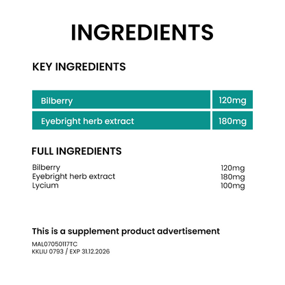 BiO-LiFE Bilberry & Eyebright Complex [ 2 x 30 capsules ]