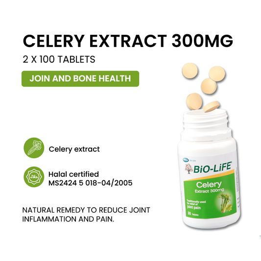 BiO-LiFE Celery Extract 300mg [ 2 x 100 tablets ]