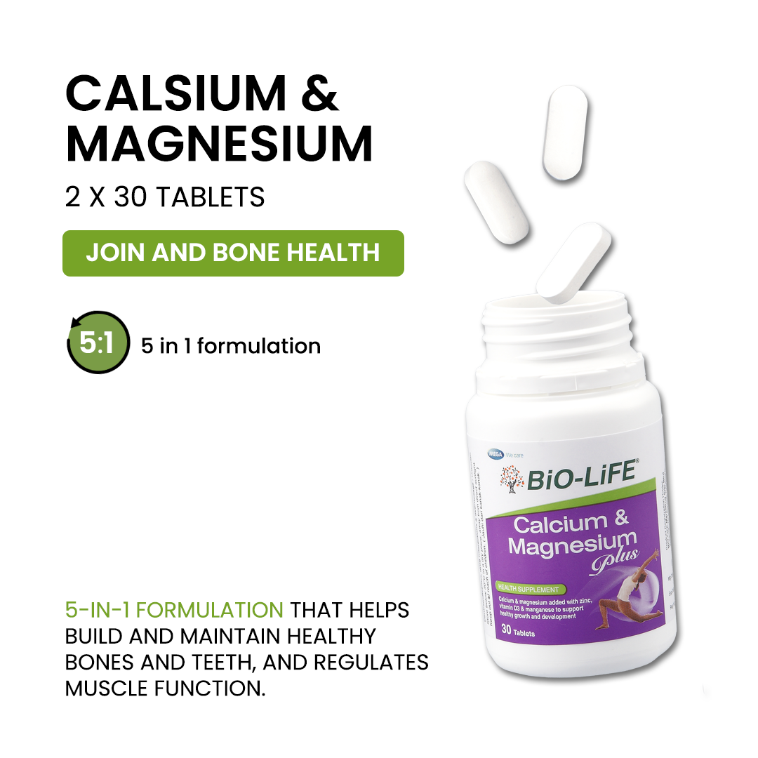 BiO-LiFE Calcium & Magnesium Plus [ 2 x 30 tablets ]