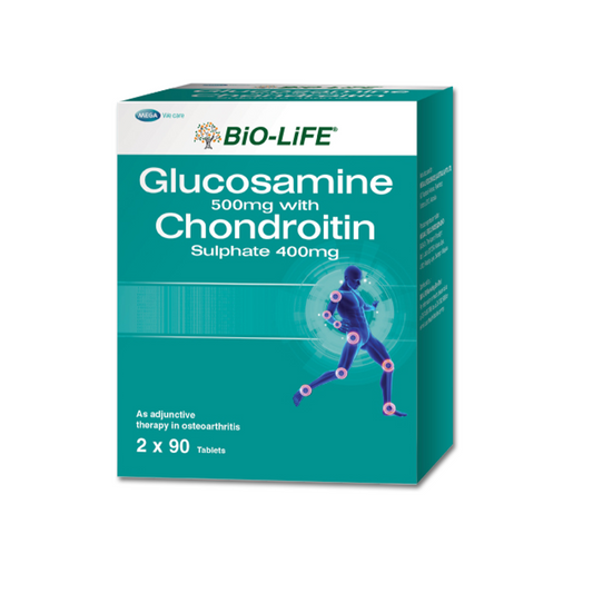 BiO-LiFE Glucosamine 500mg With Chondroitin Sulphate 400mg [ 2 x 90 tablets ]