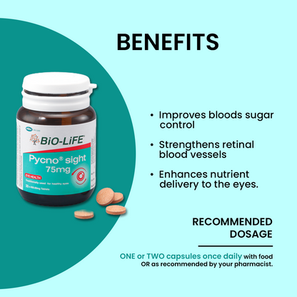 BiO-LiFE Pycno®sight 75mg [ 30 tablets ]