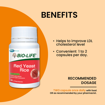 BiO-LiFE Red Yeast Rice [ 2 x 30 capsules ]