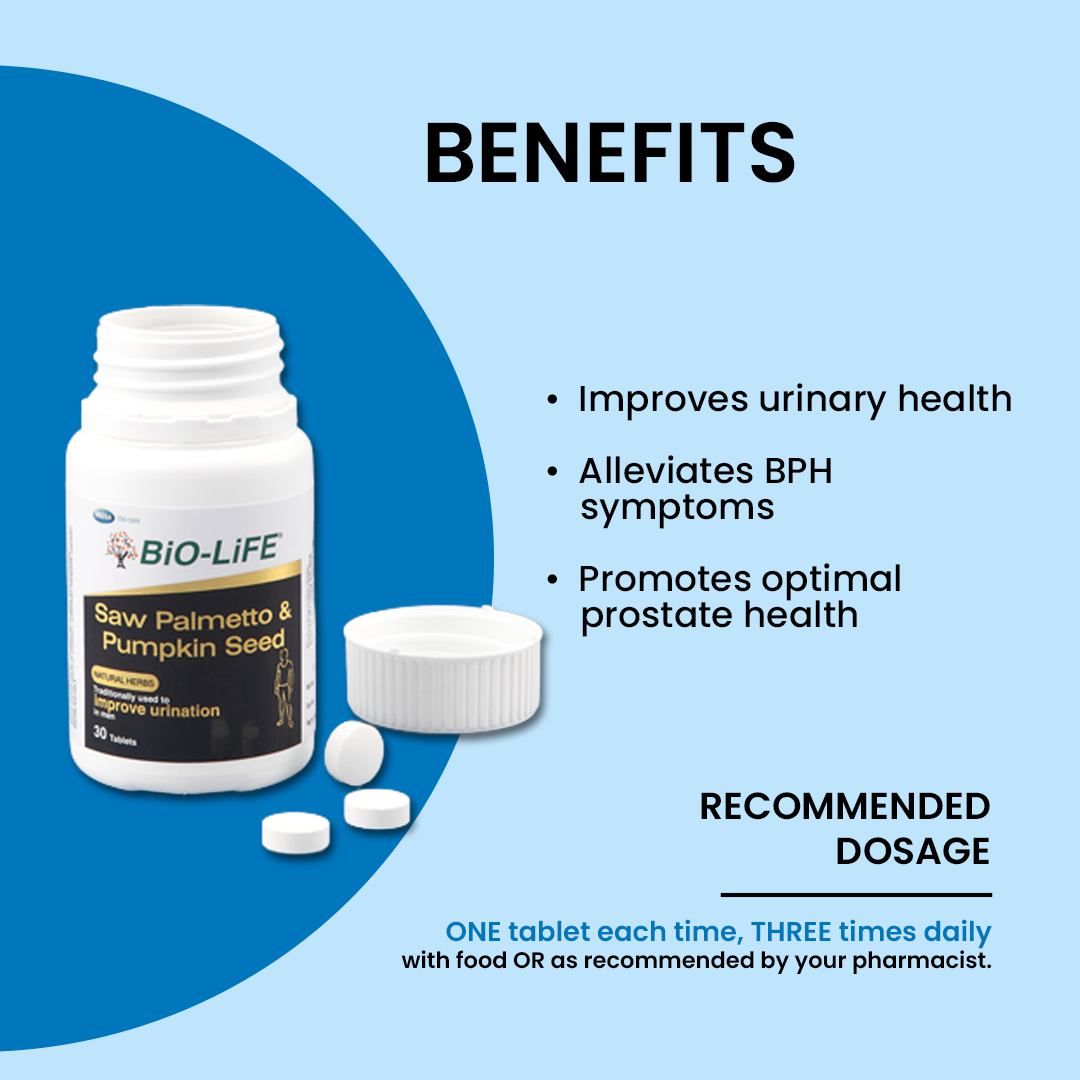 BiO-LiFE Saw Palmetto & Pumpkin Seed [ 2 x 100 tablets + 30 tablets ]