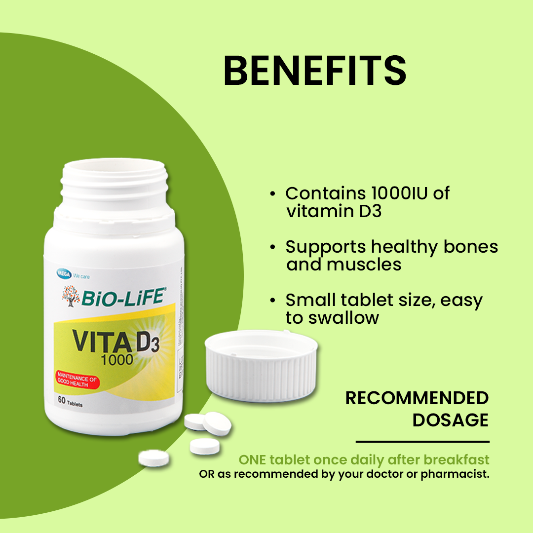 BiO-LiFE Vita D3 1000 [ 60 tablets ]