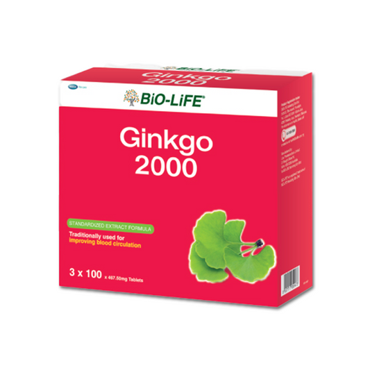 BiO-LiFE Ginkgo 2000 [ 3 x 100 tablets ]