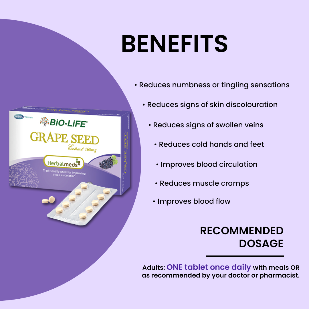 BiO-LiFE Herbalmeds Grape Seed [ 50 tablets ]