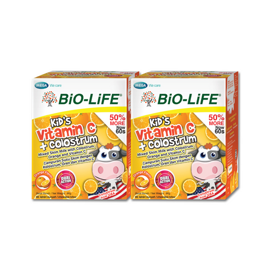 BiO-LiFE Kid’s Vitamin C + Colostrum [ 2 x 60 chewable tablets ]