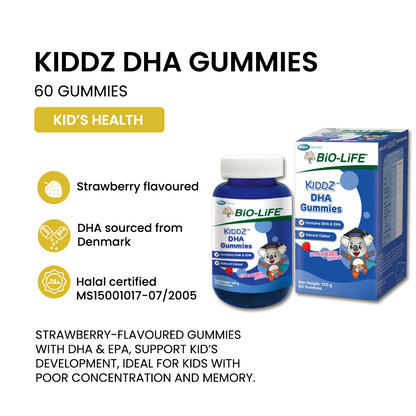 BiO-LiFE Kiddz DHA Gummies [ 60 gummies ]
