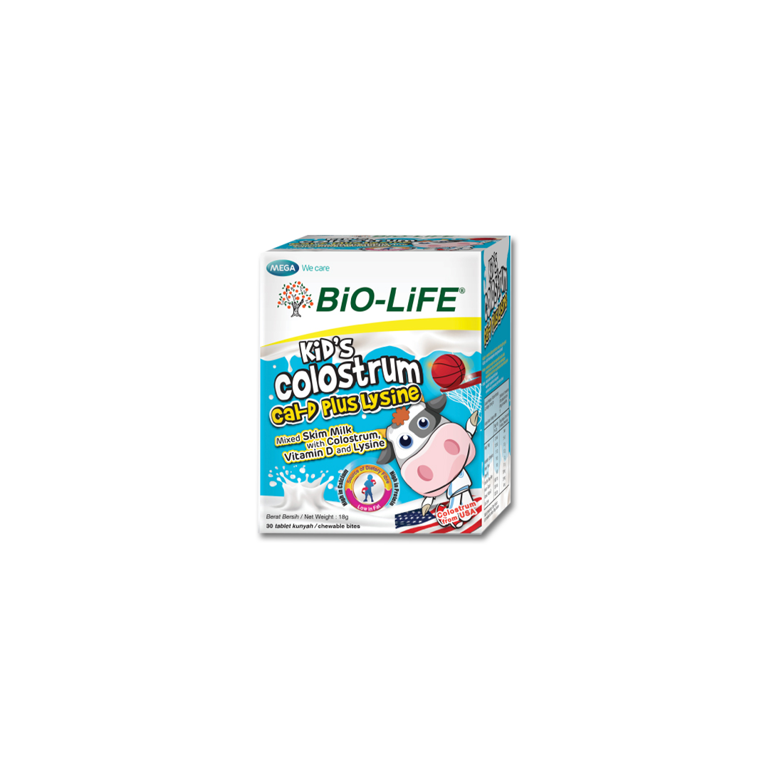 BiO-LiFE Kid’s Colostrum Cal-D Plus Lysine [ 30 chewable tablets ]