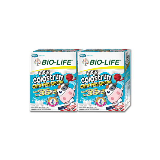 BiO-LiFE Kid’s Colostrum Cal-D Plus Lysine [ 2 x 30 chewable tablets ]
