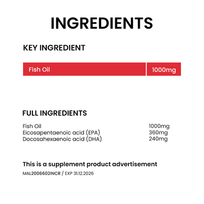 BiO-LiFE Maxx Fish Oil 1000mg (Double Strength Omega-3 EPA & DHA)