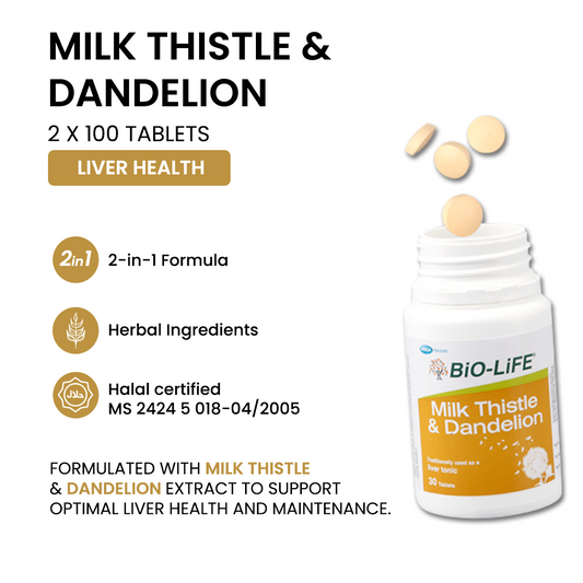 BiO-LiFE Milk Thistle and Dandelion [ 2 x 100 tablets ]