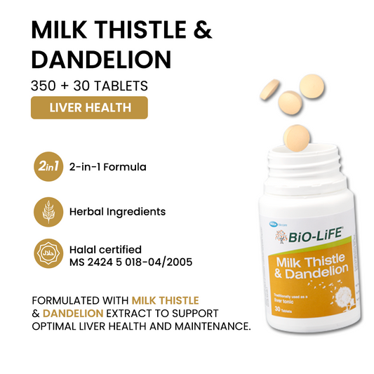 BiO-LiFE Milk Thistle and Dandelion [ 350 tablets + 30 tablets ]