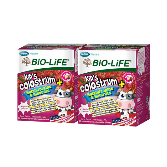 BiO-LiFE Kid’s Colostrum + Multivitamins & Minerals [ 2 x 60 chewable tablets ]